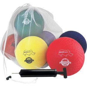 Playground Ball Set: Six Large Rhino Skin Soft Inflatable Balls for Kids Outdoor